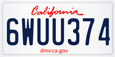 CA license plate 6WUU374