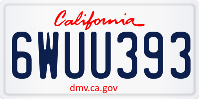CA license plate 6WUU393