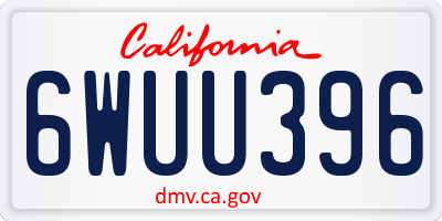 CA license plate 6WUU396