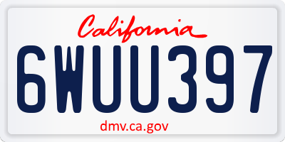 CA license plate 6WUU397