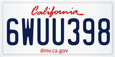 CA license plate 6WUU398