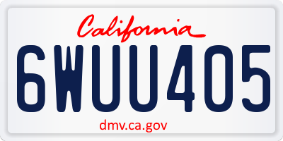 CA license plate 6WUU405