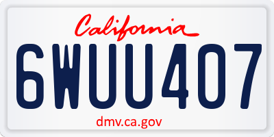 CA license plate 6WUU407