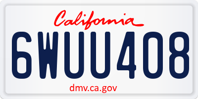 CA license plate 6WUU408