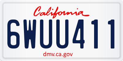 CA license plate 6WUU411
