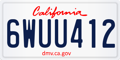 CA license plate 6WUU412