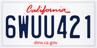 CA license plate 6WUU421