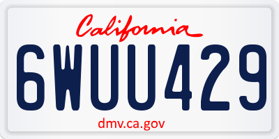 CA license plate 6WUU429
