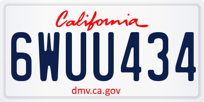 CA license plate 6WUU434