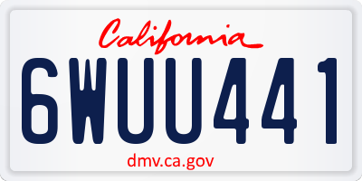 CA license plate 6WUU441