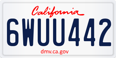 CA license plate 6WUU442