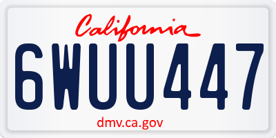 CA license plate 6WUU447