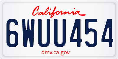 CA license plate 6WUU454