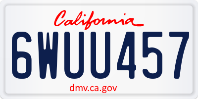 CA license plate 6WUU457