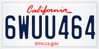 CA license plate 6WUU464