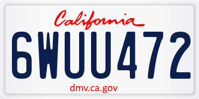 CA license plate 6WUU472