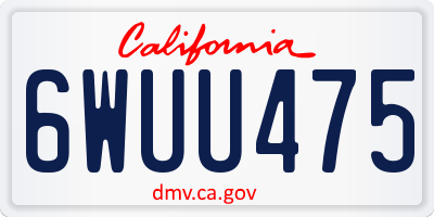 CA license plate 6WUU475