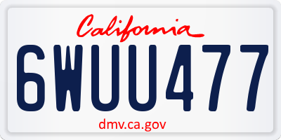 CA license plate 6WUU477