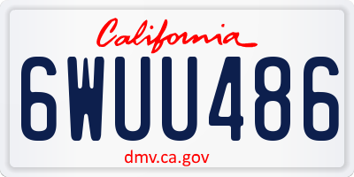 CA license plate 6WUU486