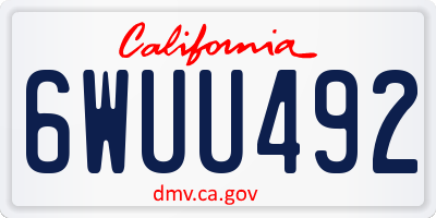 CA license plate 6WUU492