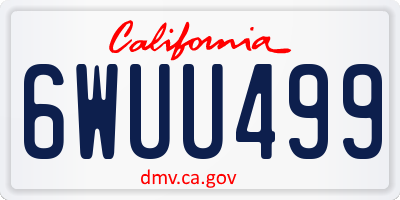 CA license plate 6WUU499