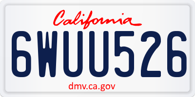 CA license plate 6WUU526