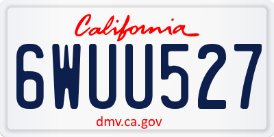 CA license plate 6WUU527