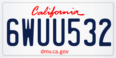 CA license plate 6WUU532