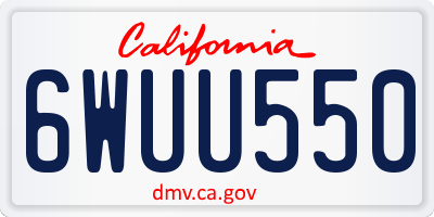 CA license plate 6WUU550