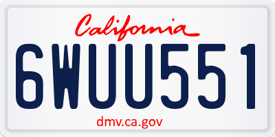 CA license plate 6WUU551