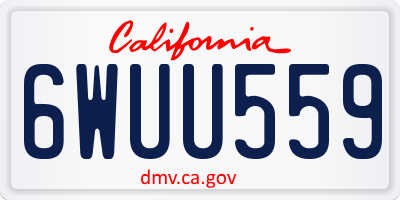 CA license plate 6WUU559