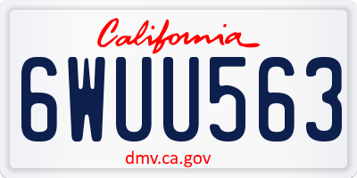 CA license plate 6WUU563