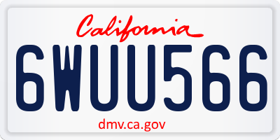 CA license plate 6WUU566