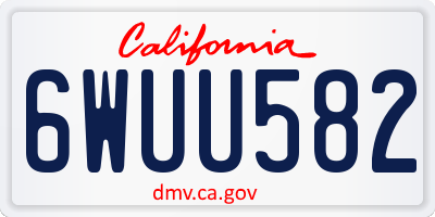CA license plate 6WUU582