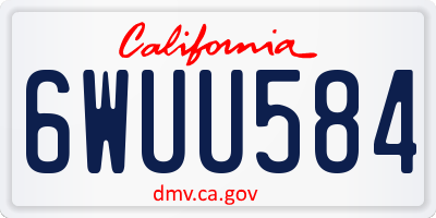 CA license plate 6WUU584