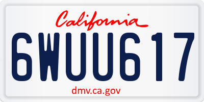 CA license plate 6WUU617