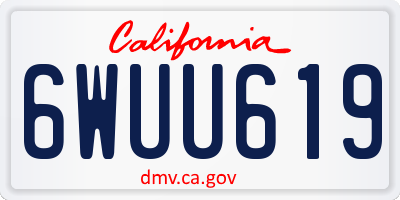 CA license plate 6WUU619