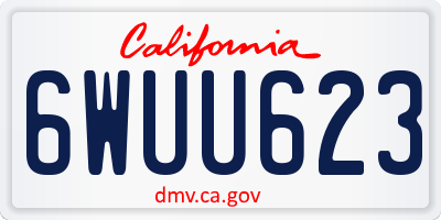 CA license plate 6WUU623