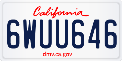 CA license plate 6WUU646