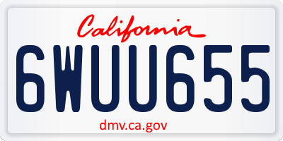 CA license plate 6WUU655