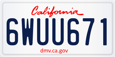 CA license plate 6WUU671