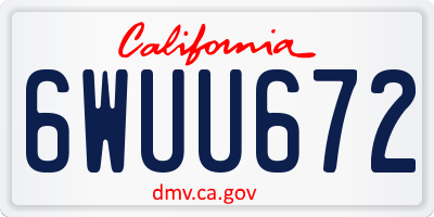 CA license plate 6WUU672