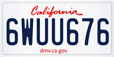 CA license plate 6WUU676