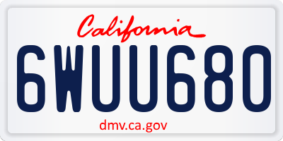 CA license plate 6WUU680