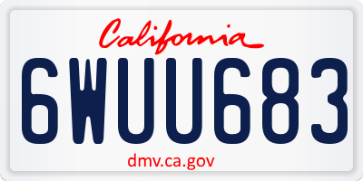 CA license plate 6WUU683