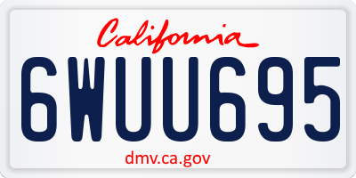 CA license plate 6WUU695