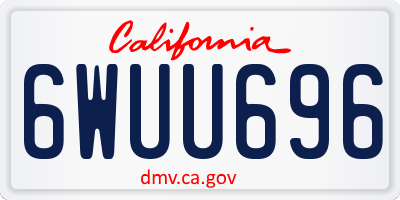 CA license plate 6WUU696
