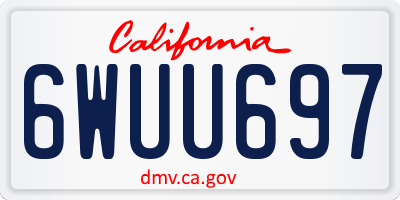 CA license plate 6WUU697