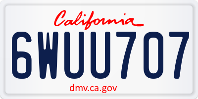CA license plate 6WUU707
