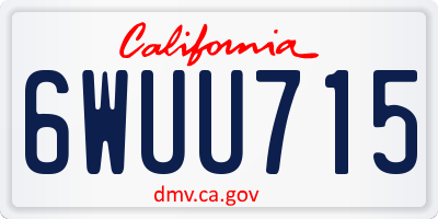 CA license plate 6WUU715
